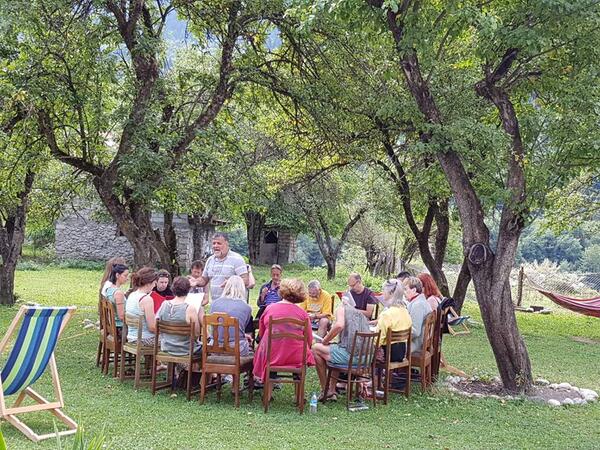 Outdoor singing lesson